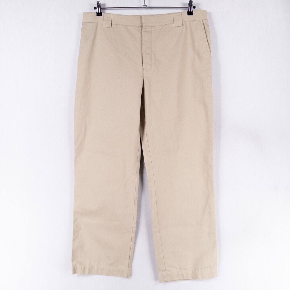 Ted Baker Textured Trousers Mens Sz 38 Ecru 100% Cotton Straight Leg Leyden Fit
